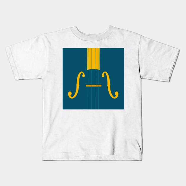 Strings in Golds and Teal Kids T-Shirt by NattyDesigns